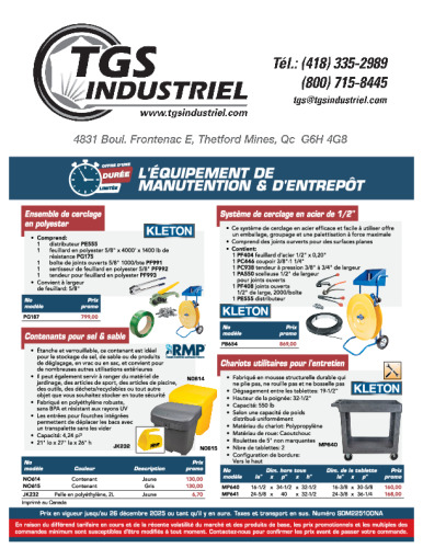 Manutention Automne 2025